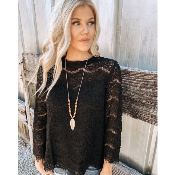 Enclothe Tops - Black Dahlia Lace Top
